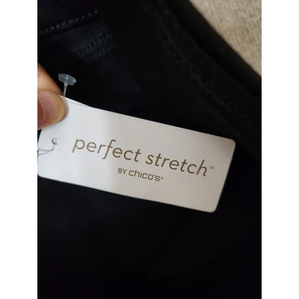 Chicos Perfect Stretch Pull On Bootcut Jeans Womens 2.5 US 14 Black NEW